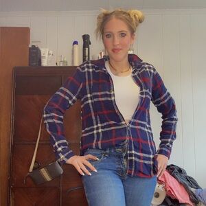 Flannel Shirt in Blue and Red